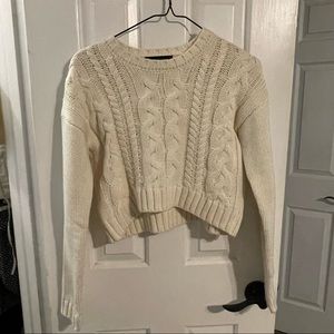Cream crop top knit sweater